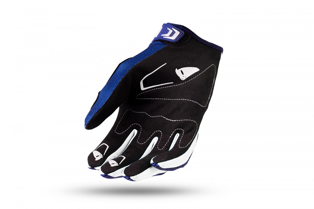 Guantes para moto - IRIDIUM de UFOplast™ • BLANCO&AZUL