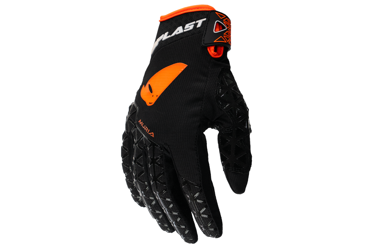 Guantes para moto - MURIA de UFOplast™ •  NEGRO&NARANJA