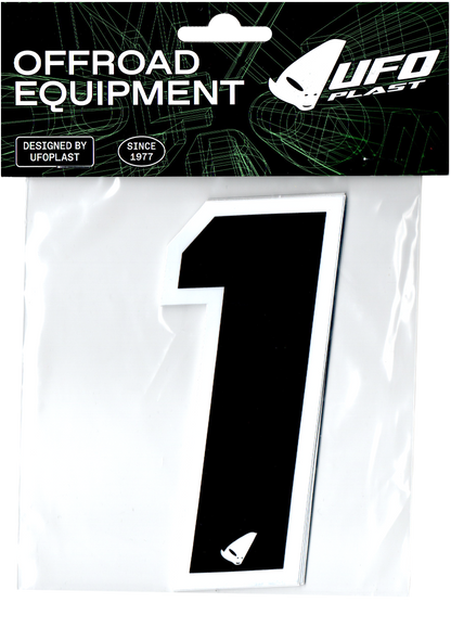NÚMEROS DE CARRERAS UFOplast™ - Negro con borde blanco.