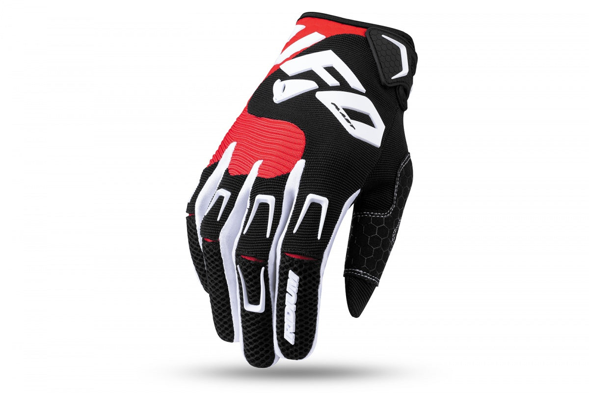Guantes para moto - IRIDIUM de UFOplast™ • NEGRO&ROJO