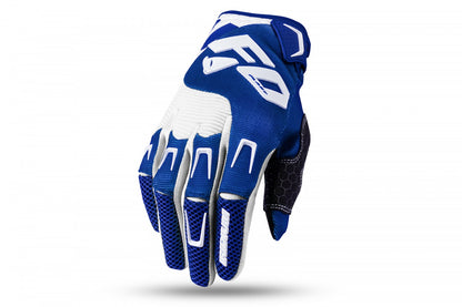 Guantes para moto - IRIDIUM de UFOplast™ • BLANCO&AZUL