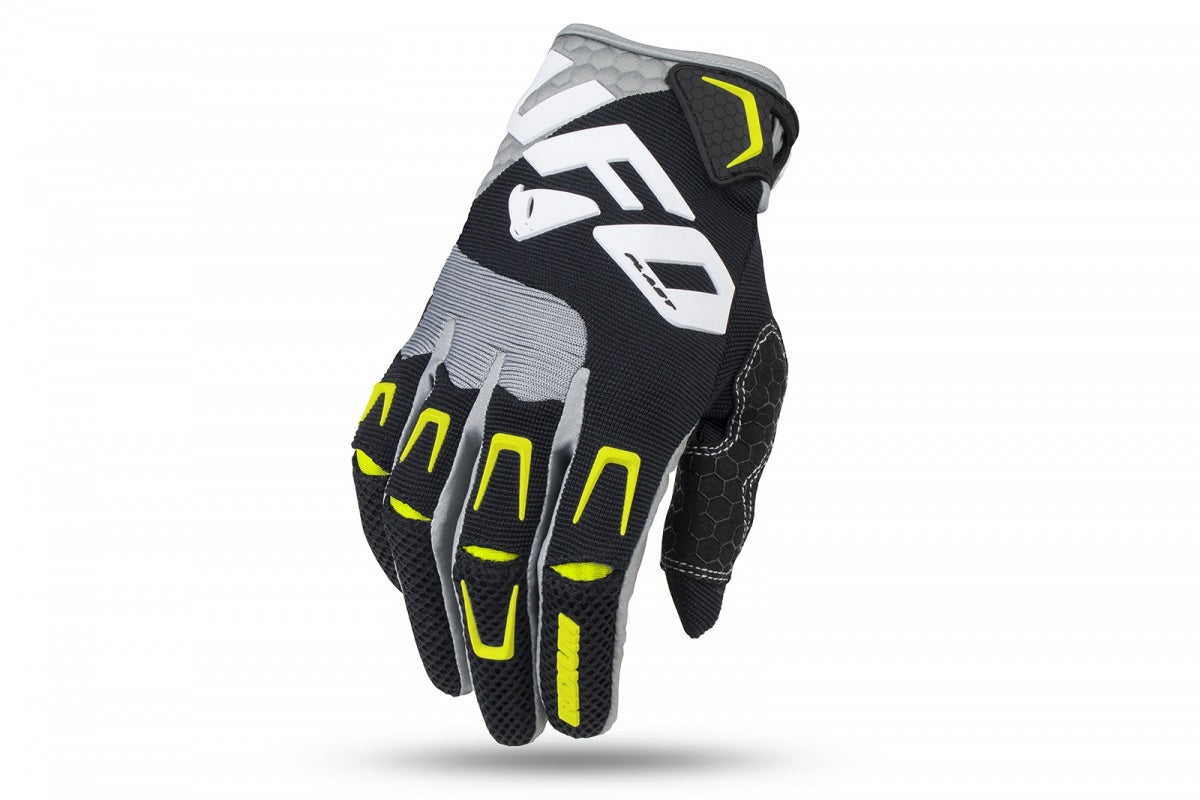 Guantes para moto - IRIDIUM de UFOplast™ • NEGRO&NEON
