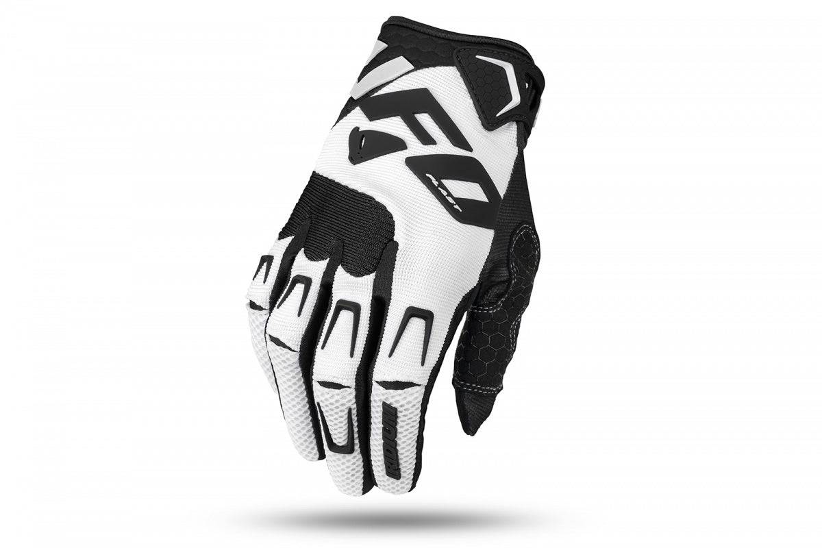 Guantes para moto - IRIDIUM de UFOplast™ • BLANCO&NEGRO