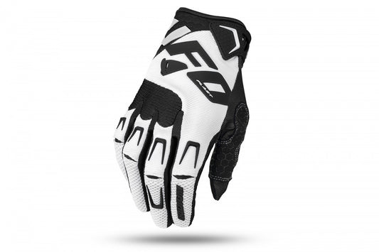 Guantes para moto - IRIDIUM de UFOplast™ • BLANCO&NEGRO