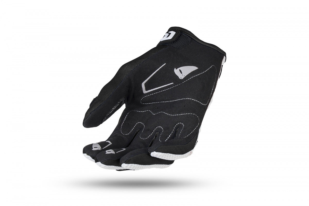 Guantes para moto - IRIDIUM de UFOplast™ • BLANCO&NEGRO