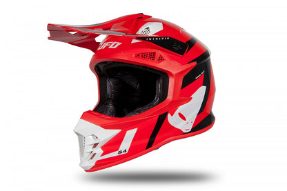 Casco de motocross UFOplast INTREPID™ ♠ BLANCO&ROJO