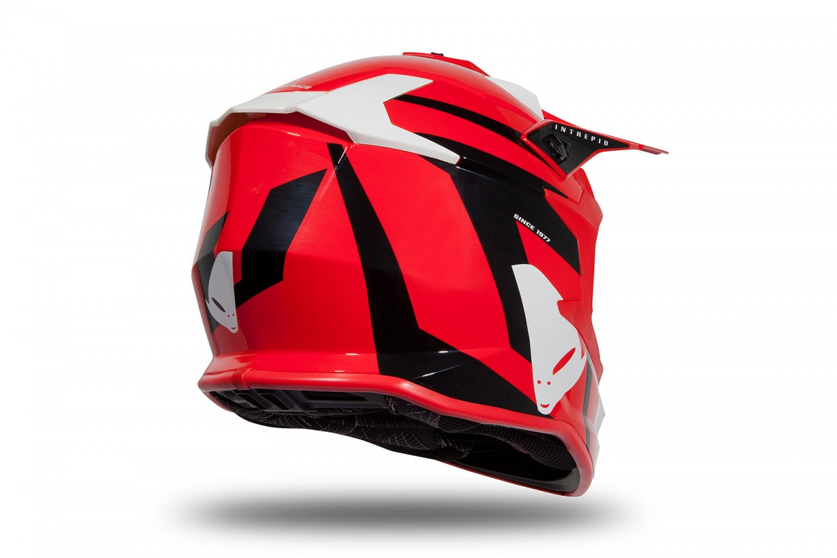 Casco de motocross UFOplast INTREPID™ ♠ BLANCO&ROJO