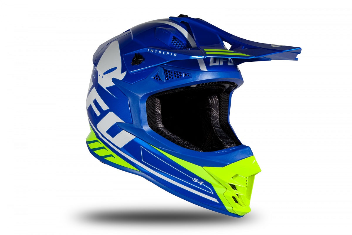 Casco de motocross UFOplast INTREPID™ ♠ AZUL&FLUO