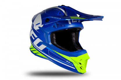 Casco de motocross UFOplast INTREPID™ ♠ AZUL&FLUO