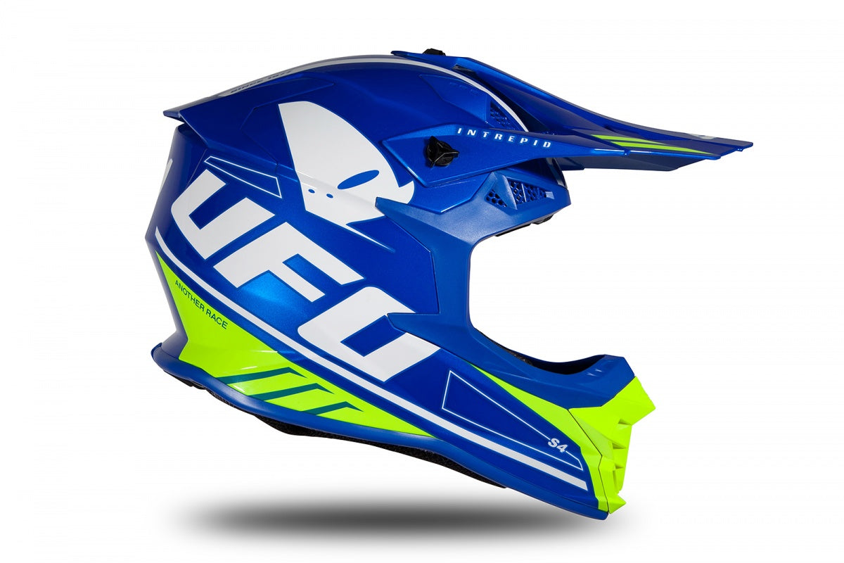 Casco de motocross UFOplast INTREPID™ ♠ AZUL&FLUO