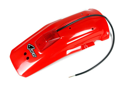 Guardabarro trasero con luz LED UFOplast™ • HONDA XR 600R 1988-2002 • BLANCO y ROJO