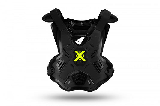 Peto X-CONCEPT de UFOplast™ • protector de pecho y espalda • NEGRO