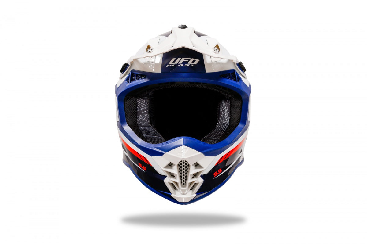 Casco de motocross UFOplast INTREPID™ ♠ AZUL&BLANCO