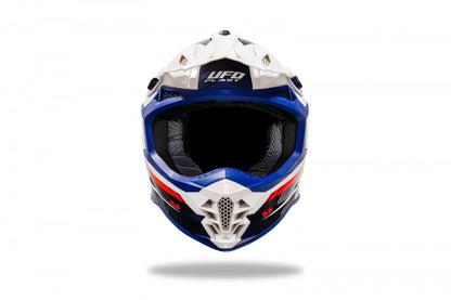 Casco de motocross UFOplast INTREPID™ ♠ AZUL&BLANCO