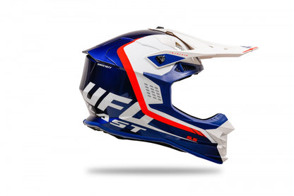 Casco de motocross UFOplast INTREPID™ ♠ AZUL&BLANCO