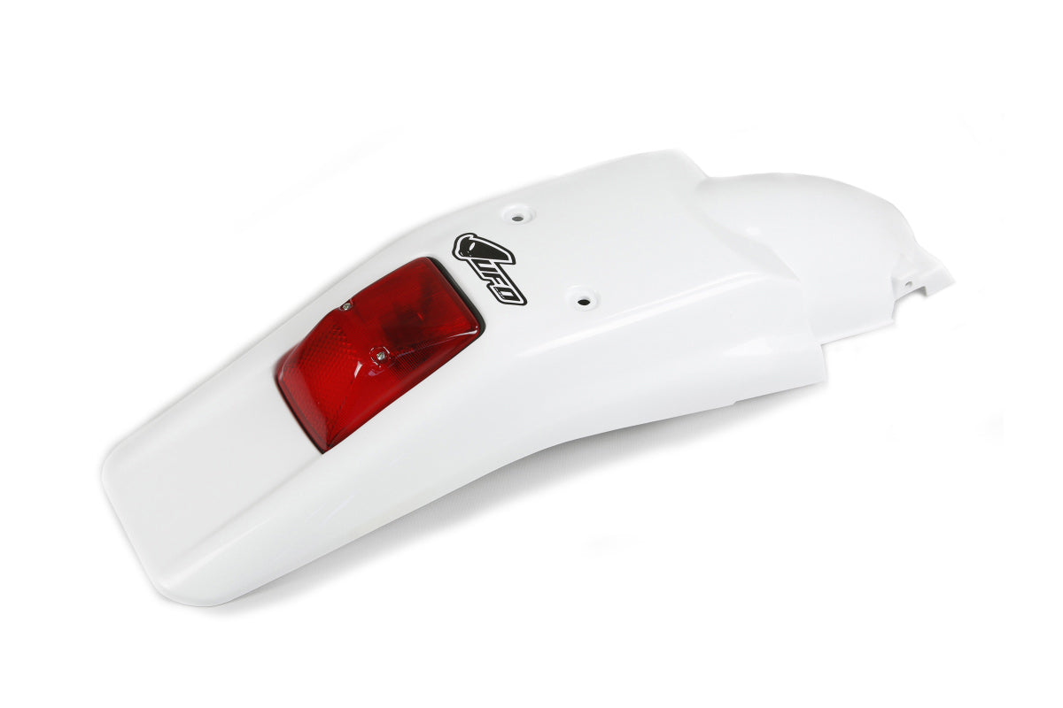 Guardabarro trasero con luz LED UFOplast™ • HONDA XR 250R/400R 1996-2023 • BLANCO y ROJO
