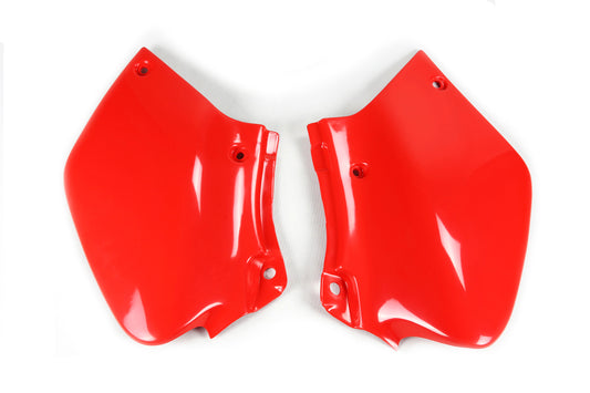 Paneles laterales UFOplast™ • HONDA XR 250R/400R 1996-2023 • BLANCO y ROJO